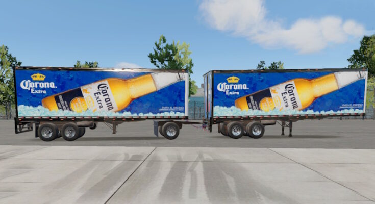 Truck Simulator Big Rigs Skin Double Box Trailer.