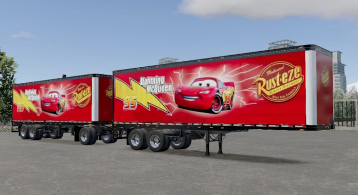 Truck Simulator Big Rigs Skin Double Box Trailer.
