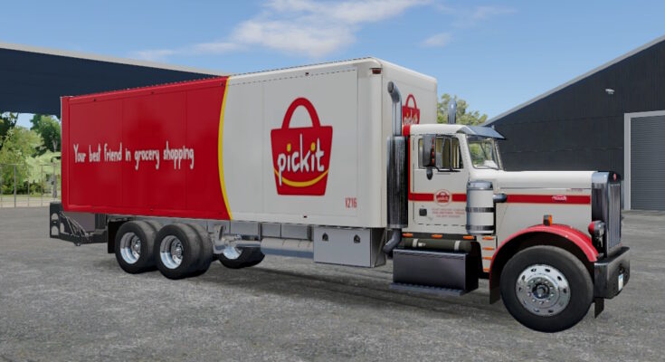 Skin Truck Simulator Big Rigs Peterbilt 359 BoxTruck.